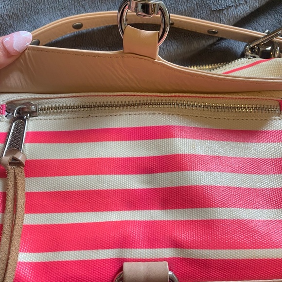 Rebecca Minkoff Pink/White Canvas Crossbody Bag - Picture 8 of 16